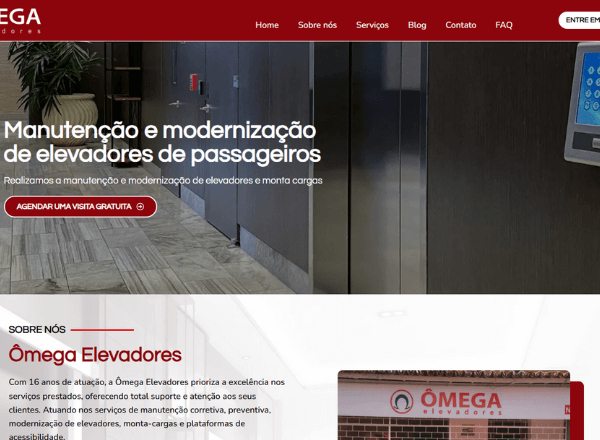Site Ômega Elevadores